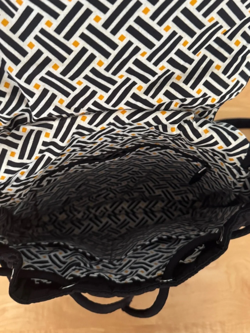Vera Bradley Black Quilted Drawstring Backpack